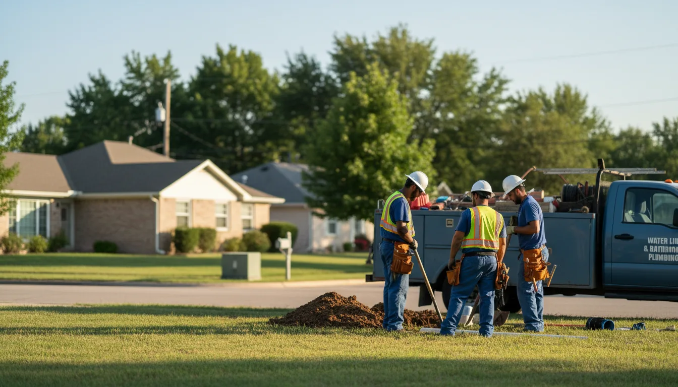 Residential water line and bathroom plumbing service in Nevada, OH